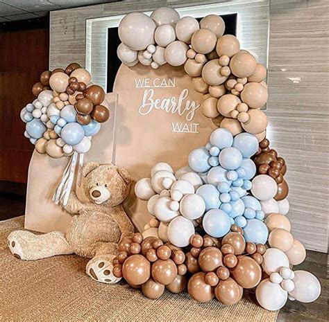 Blue Brown Nude Balloon Garland Double Stuffed Dusty Blue Coffee Pastel Balloon Arch Kit For