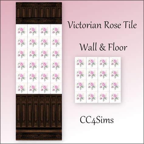 Victorian Rose Tile Wall And Floor Dv Téléchargement Cc Sims Par Cc4sims Amaz Sims