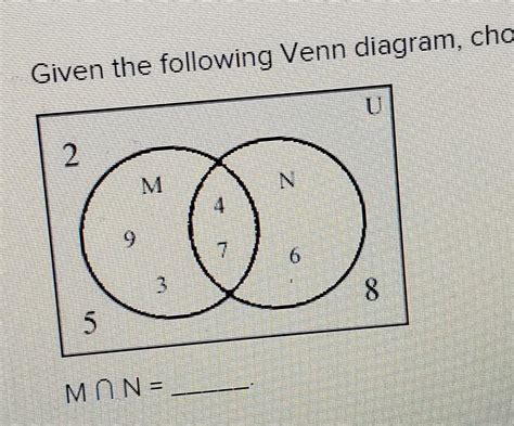 FREE Given The Following Venn Diagram Choose The Correct Set For M