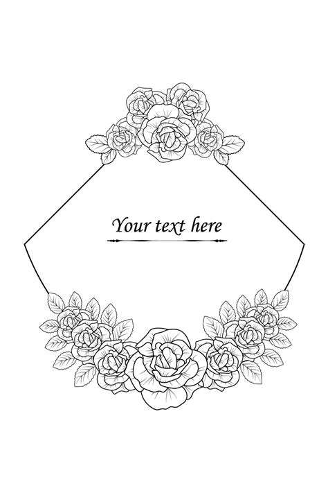 Vintage Rose Flower Border Design Rose Border And Frame Design