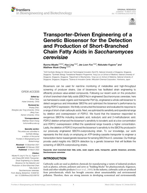 PDF Transporter Driven Engineering Of A Genetic Biosensor For The