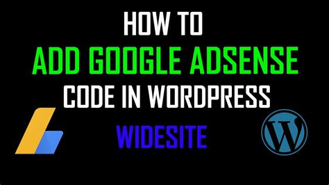 How To Add AdSense Code To WordPress Website YouTube