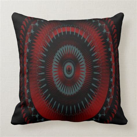 Red Black And Gray Spiral Design Throw Pillow Zazzle Geometric