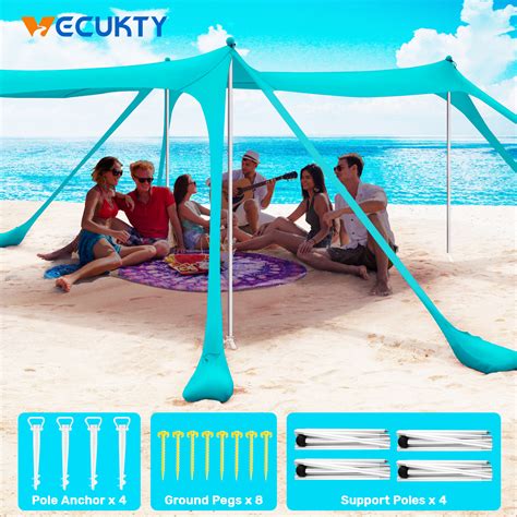 Orange Family Beach Sun Shade Canopy Tent with sand anchors - Walmart.com