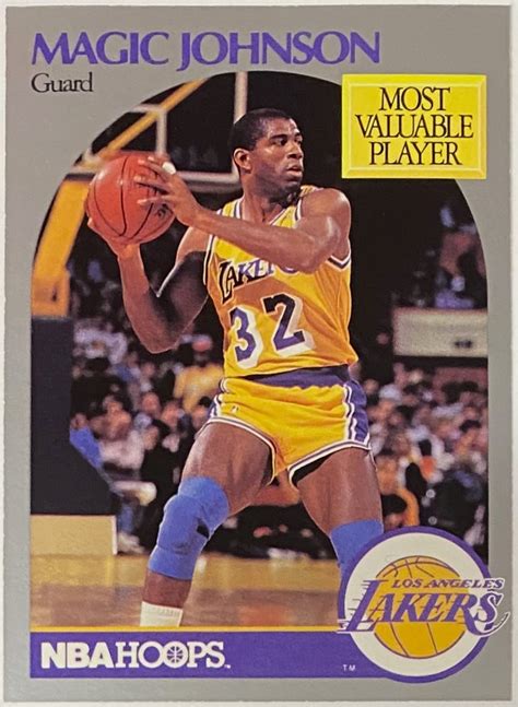 Magic Johnson 1990 91 NBA Hoops Los Angeles Lakers Basketball Card