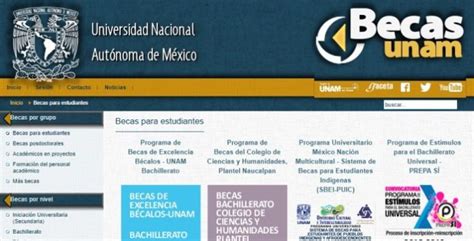 Cuáles son los tipos de becas que ofrece la UNAM