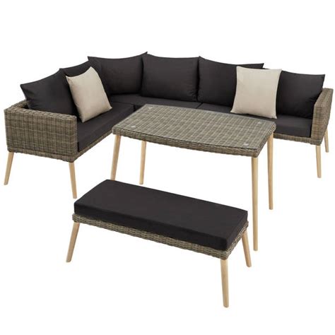 Tectake Wicker Lounge Pula Met Aluminium Frame Natuur 404793