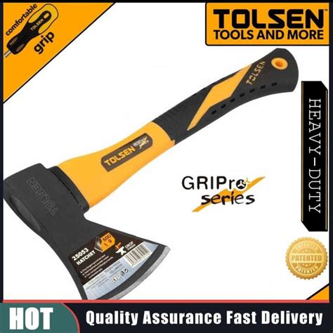 Tolsen Carbon Steel Hatchet Axe 600G Fiberglass Handle 25053 Lazada PH