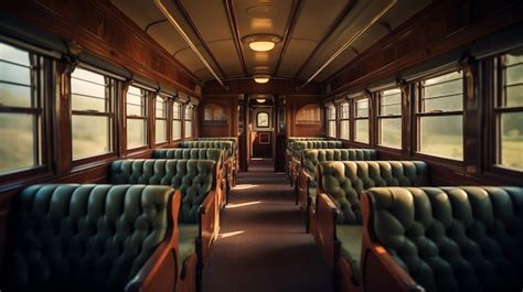 Premium Photo | Luxury vintage interior of train wagon with comfort ...