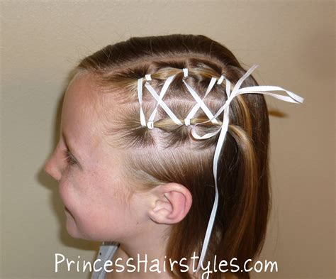 Ribbon Lacing For Short Hair | Hairstyles For Girls - Princess Hairstyles