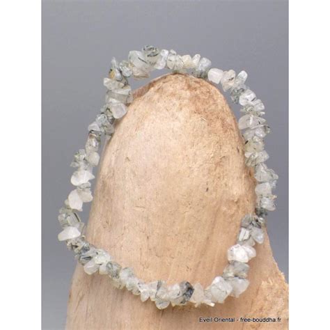 Bracelet Perles Chips Quartz Rutile