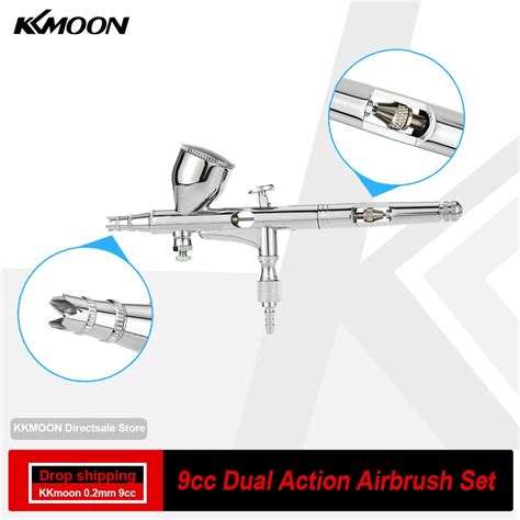 Kkmoon Mm Cc Gravity Feed Dual Action Airbrush Set For Art Painting