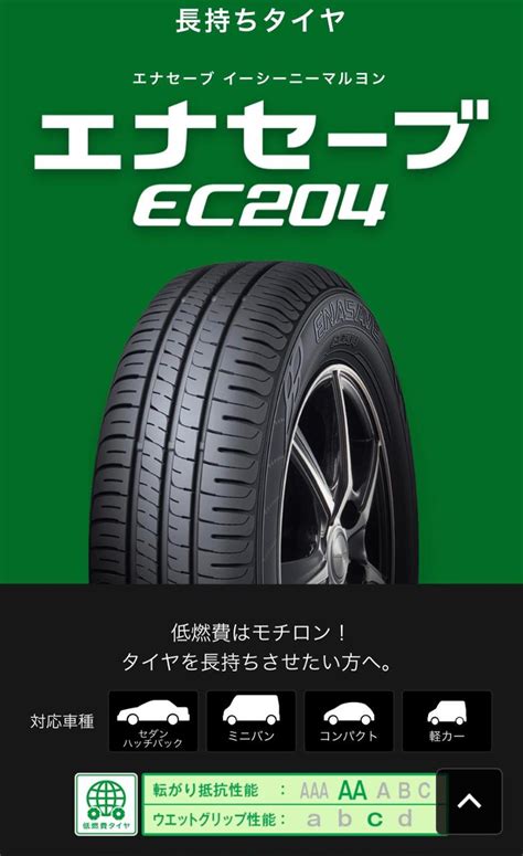 DUNLOP ENASAVE EC204 のパーツレビュー | スカイライン(RD-TECNICA) | みんカラ