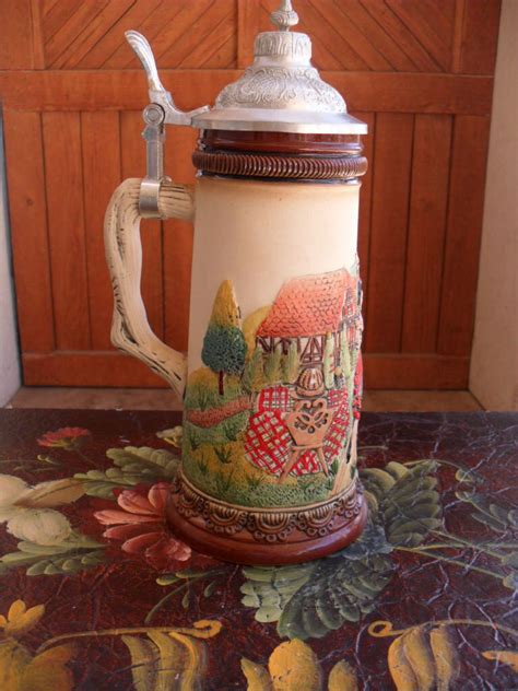 German Stein Beer Stein Hand Painted Etsy