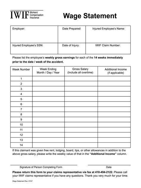 Wage Statement Template Fill Online Printable Fillable Blank