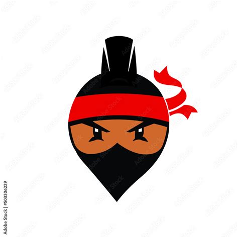 Ninja logo vector head with angry face Stock Vector | Adobe Stock