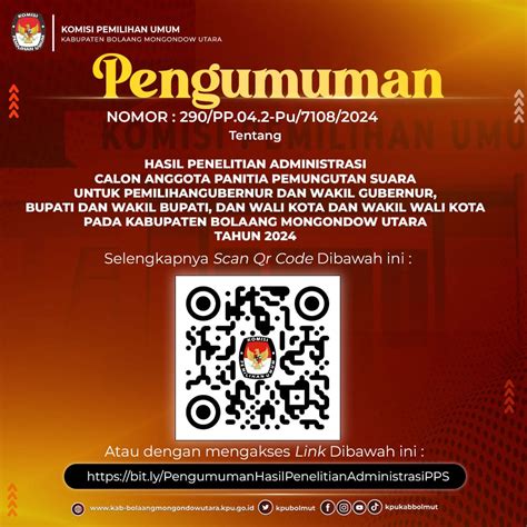 Kpu Bolmut Umumkan Hasil Penelitian Administrasi Pps Pilkada