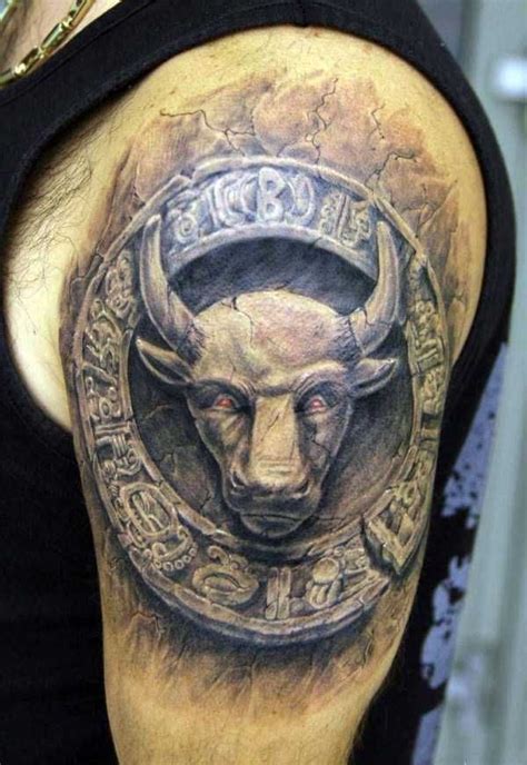 35 Frighteningly Realistic 3d Tattoos Taurus Bull Tattoos Bull