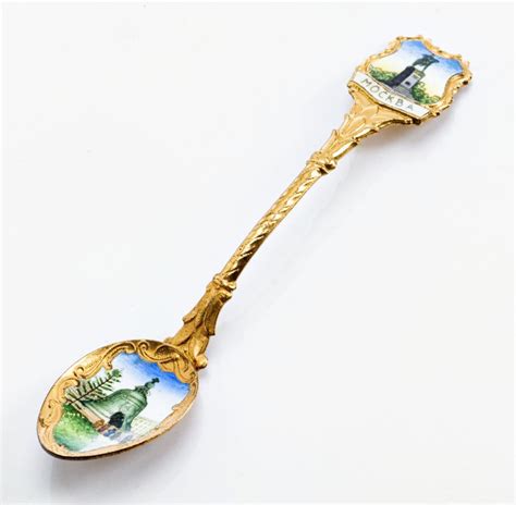 Ложка сувенирная "Москва", металл, золочение, эмаль, Россия, 1991-2010 ...