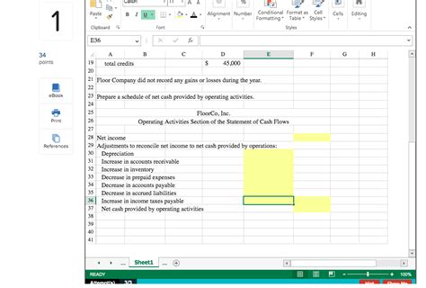 Solved Excel Sim Prepare The Operating Activities Section