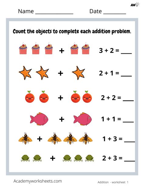 Addition 1 To 10 Worksheets