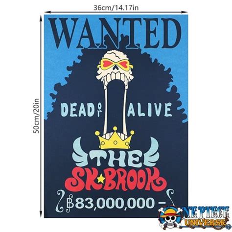 One Piece Brook Wanted Poster Wall Decor 40x28CM One Piece Universe