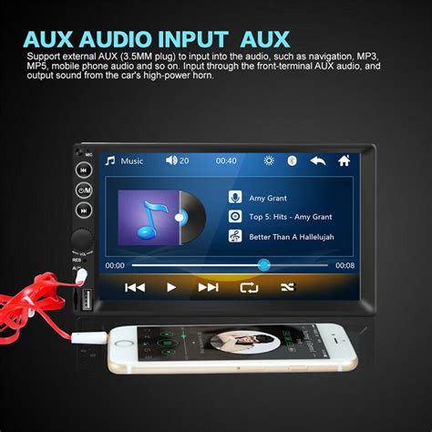 7 pouces 2DIN HD voiture lecteur MP5 Bluetooth FM écran tactile radio