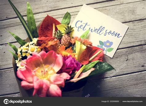 Get Well Soon Message Flowers Bouquet Stock Photo by ©Rawpixel 202506950