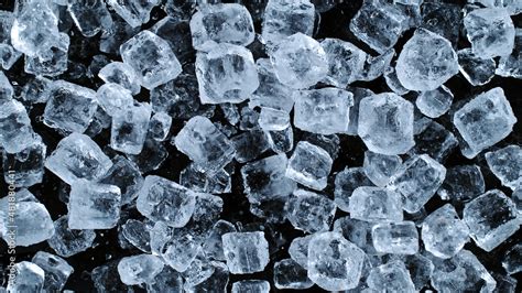 Crystal clear ice cubes background, top view Stock Photo | Adobe Stock