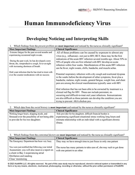 Ummune unfolding case - Human Immunodeficiency Virus Developing