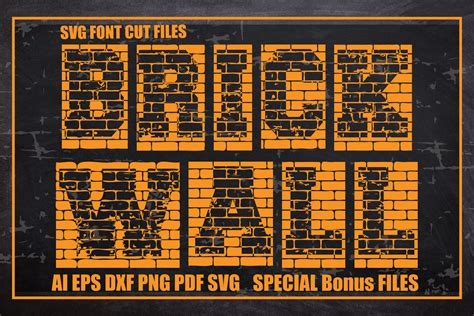 Brick Font Brick Font Otf Brick Font Svg Brick Alphabet Svg Brick