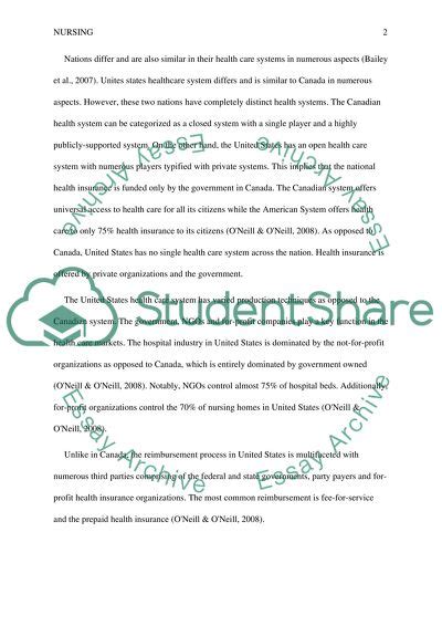 Compare And Contrast Us Health System Assignment