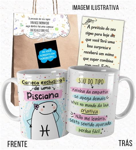 Caneca Signo Peixes Meme Flork Divertida Para Pisciana Elo