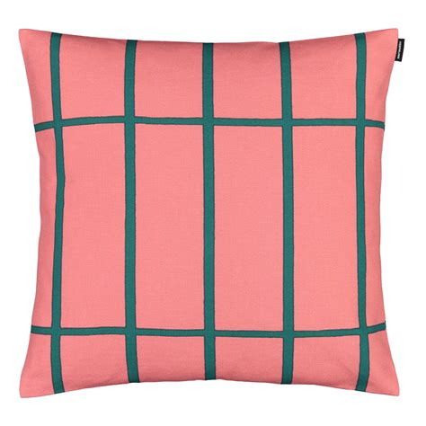 Marimekko Tiiliskivi Cushion Cover 45 X 45 Cm Pink Dark Green Pre