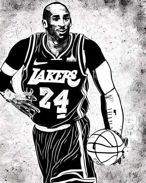 Página para colorear de Kobe Bryant Creative Fabrica