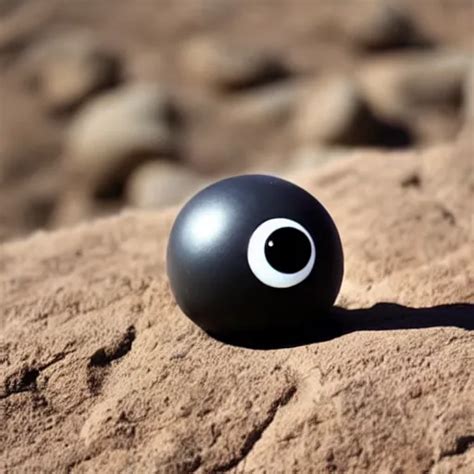 A Smooth Stone That Has Googly Eyes On A Desert Stable Diffusion