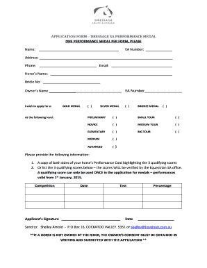 Fillable Online High Performance Medal Scheme Application Form Fax