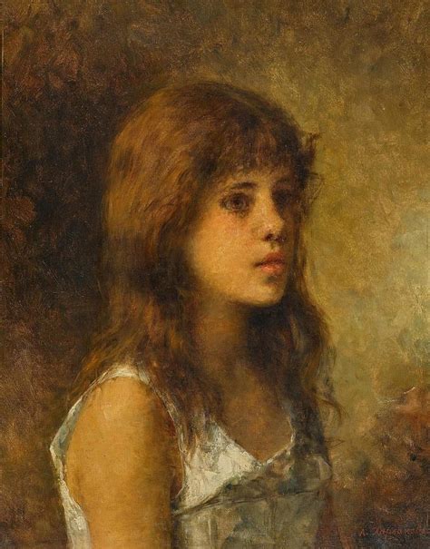 Portrait Of A Girl Drawing By Alexei Harlamoff Russian Fine Art America