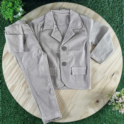 Conjunto Social Blazer Cal A Nude Infantil Pajem Casamento Evento Lojinha Da Vivi Roupas