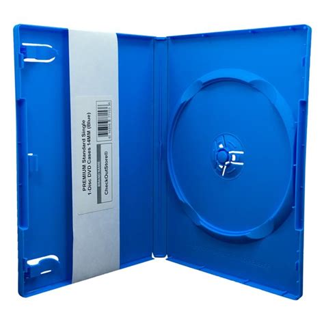 50 Checkoutstore Premium Standard Single 1 Disc Dvd Cases 14mm Blue