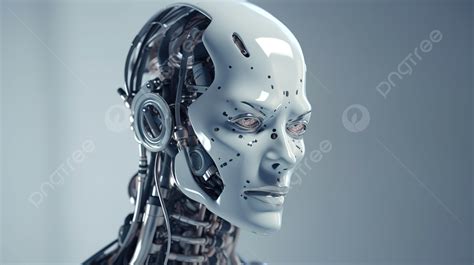 Ai Robot Cyborg Melakukan Analisis Data Dalam Rendering 3d Humanoid