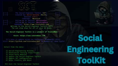 Social Engineering Toolkit Set Kali Linux Youtube