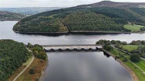 Scenic Aerial View of Derbyshire's Ladybower ReservoirFree Stock Photo