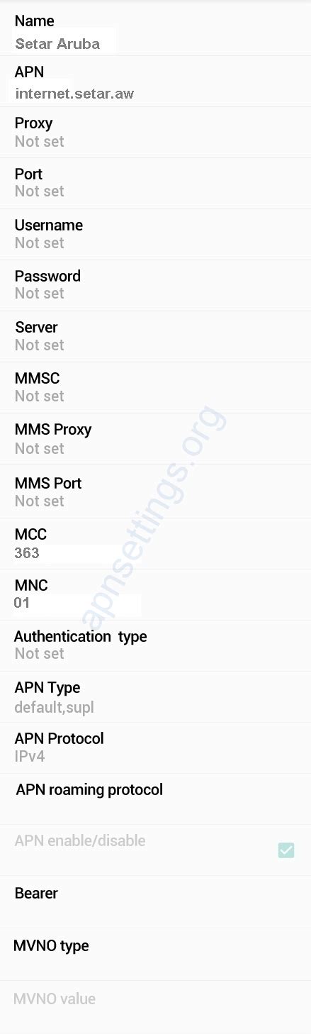 Setar Aruba G Apn Setting G G Apn Settings