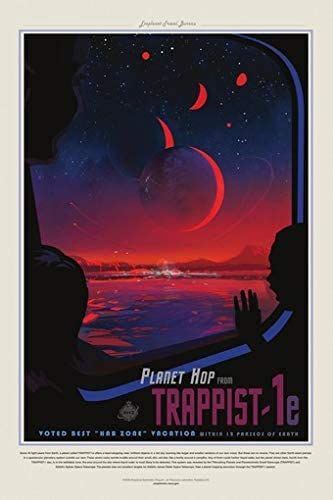 The Poster For Planet Hop And Trappist 1e Is Shown In Front Of A Window