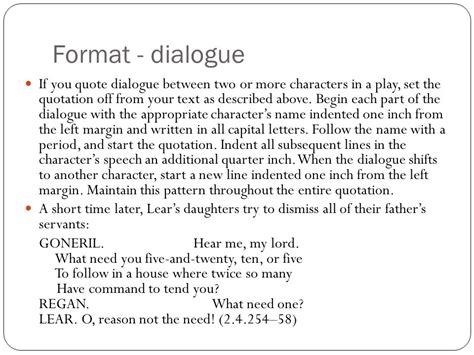 Mla Dialogue Format