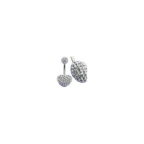 Piercing Nombril Coeur Cristal Blanc Piercing Tarawa