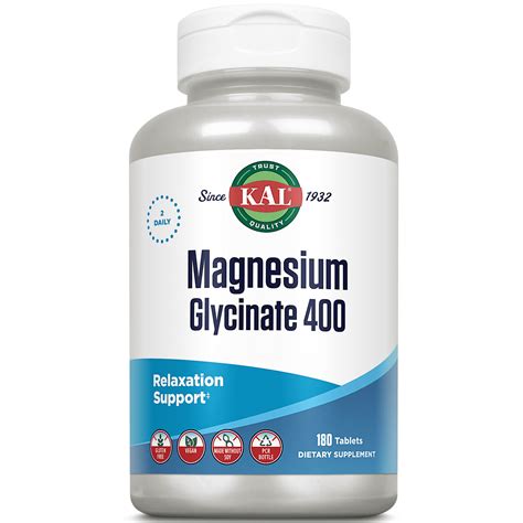 Kal Magnesium Glycinate Mg Healthy Relaxation Muscle Function