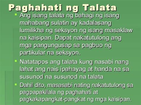 Halimbawa Ng Isang Talata