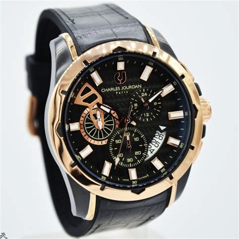 Jual JAM TANGAN PRIA CHARLES JOURDAN CJ1045 1032C ROSEGOLD BLACK